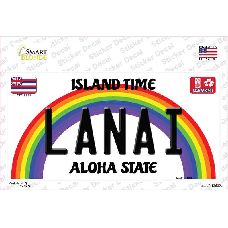 Lanai Hawaii Novelty Sticker Decal Small