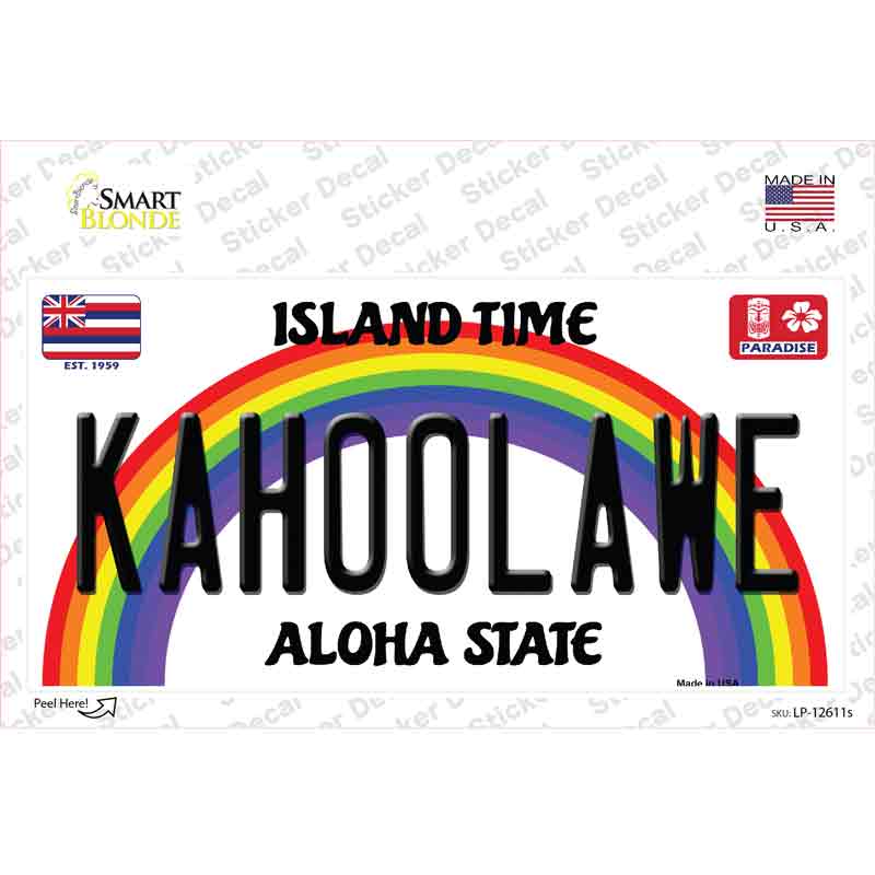 Kahoolawe Hawaii Novelty Sticker Decal Small