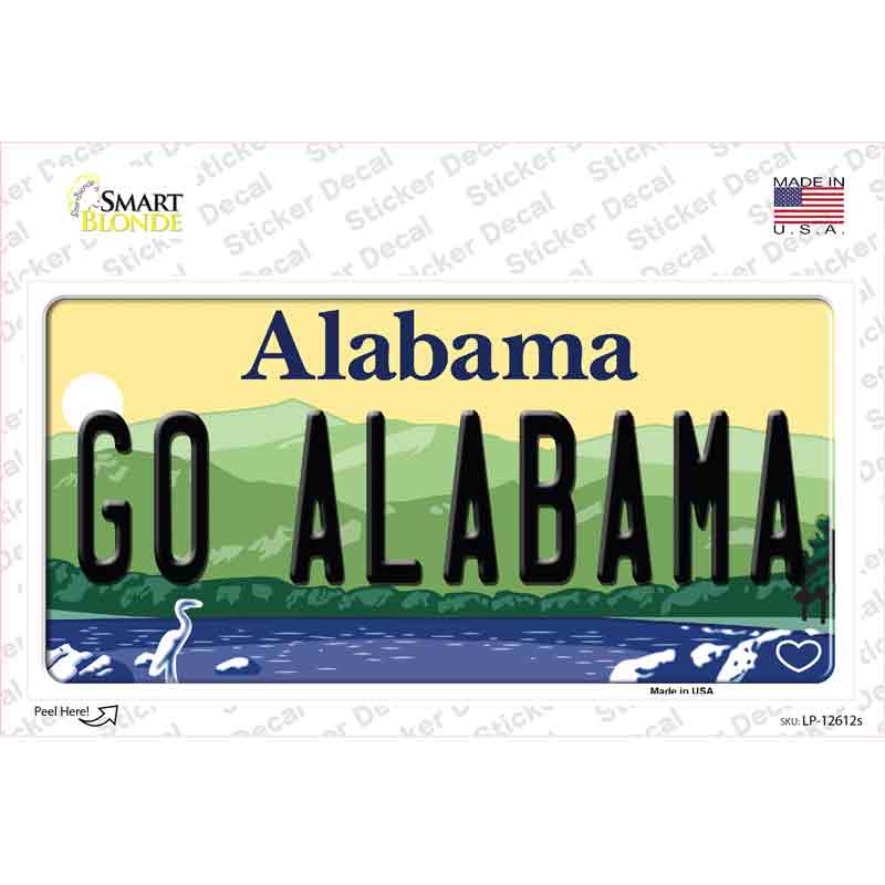 Go Alabama Novelty Sticker Decal Small