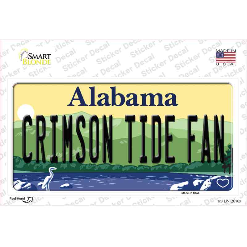 Crimson Tide Fan Novelty Sticker Decal Small