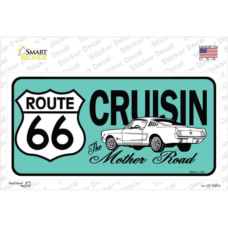 Route 66 Retro Cruisin Novelty Sticker Decal Small