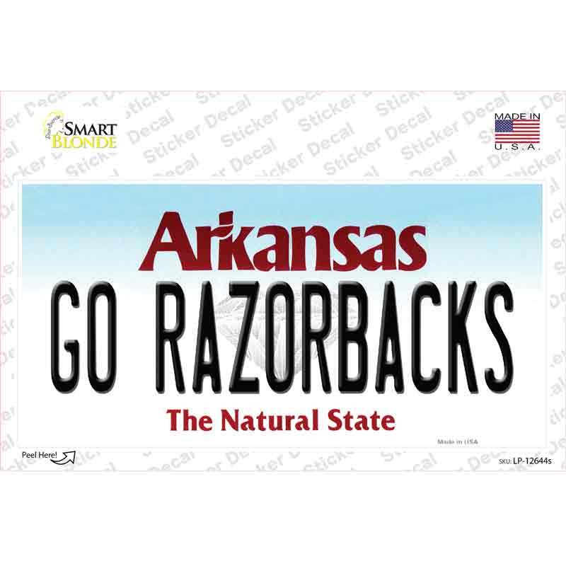 Go Razorbacks Novelty Sticker Decal Small