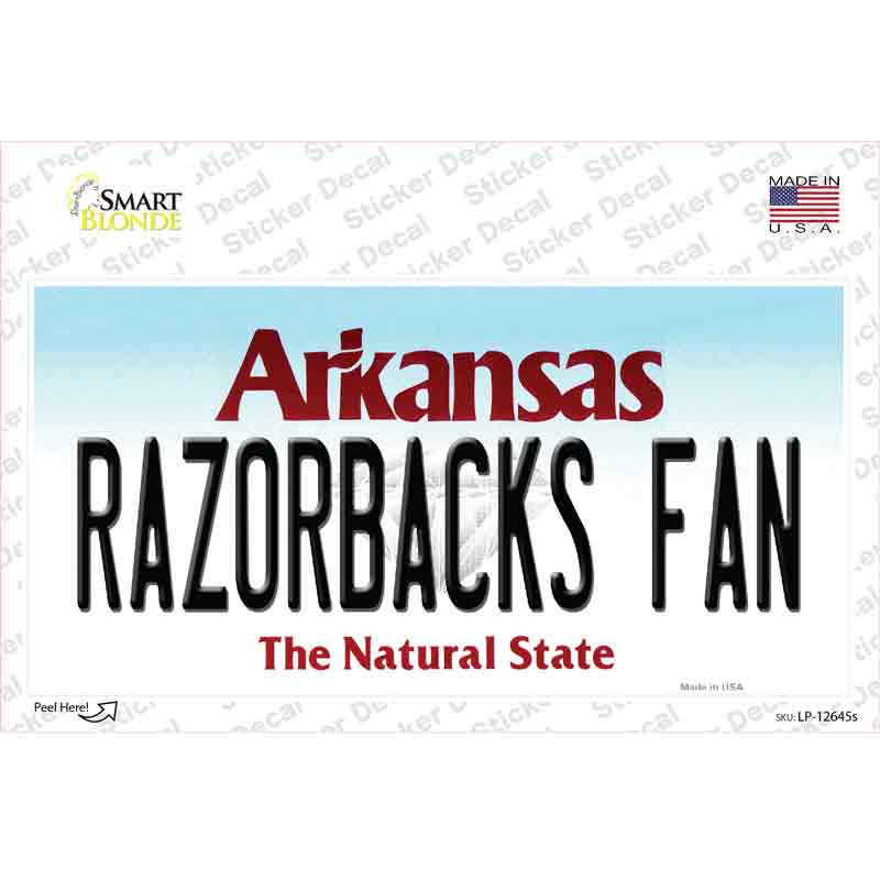 Razorbacks Fan Novelty Sticker Decal Small