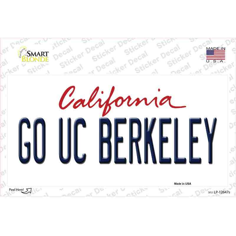 Go UC Berkeley Novelty Sticker Decal Small