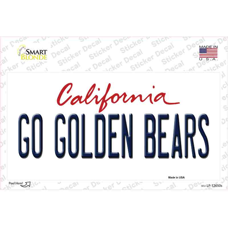 Go Golden Bears Novelty Sticker Decal Small