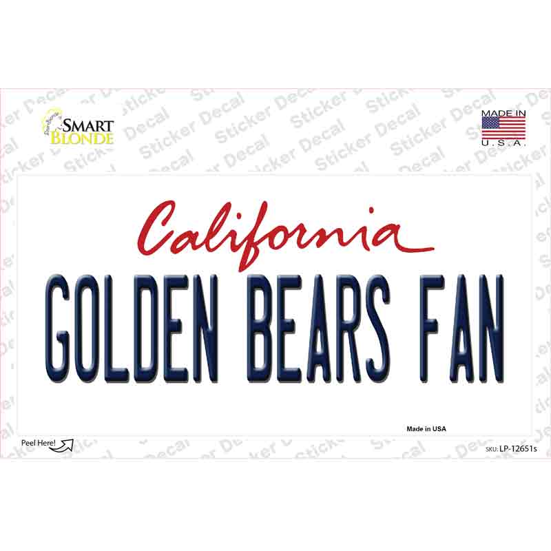 Golden Bears Fan Novelty Sticker Decal Small