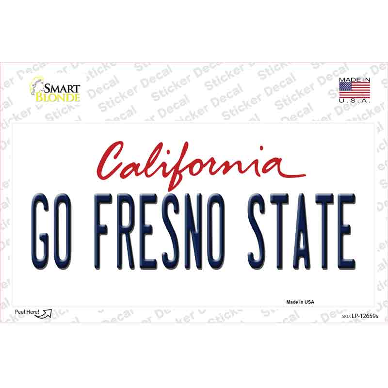 Go Fresno State Novelty Sticker Decal