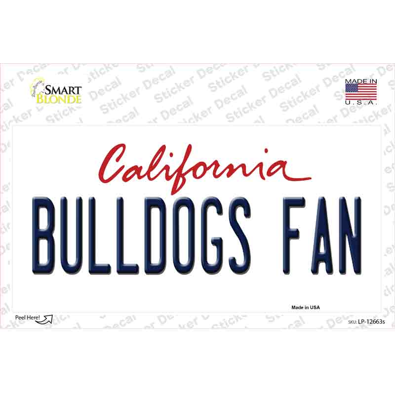 Bulldogs Fan Novelty Sticker Decal Small