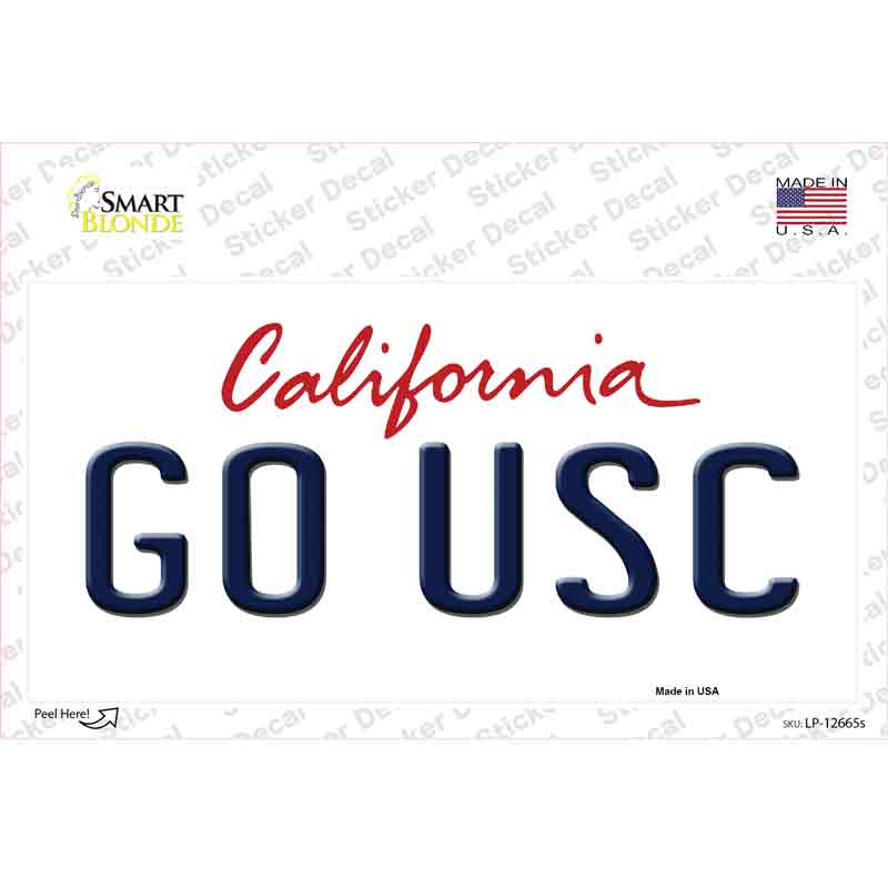 Go USC Novelty Sticker Decal Small