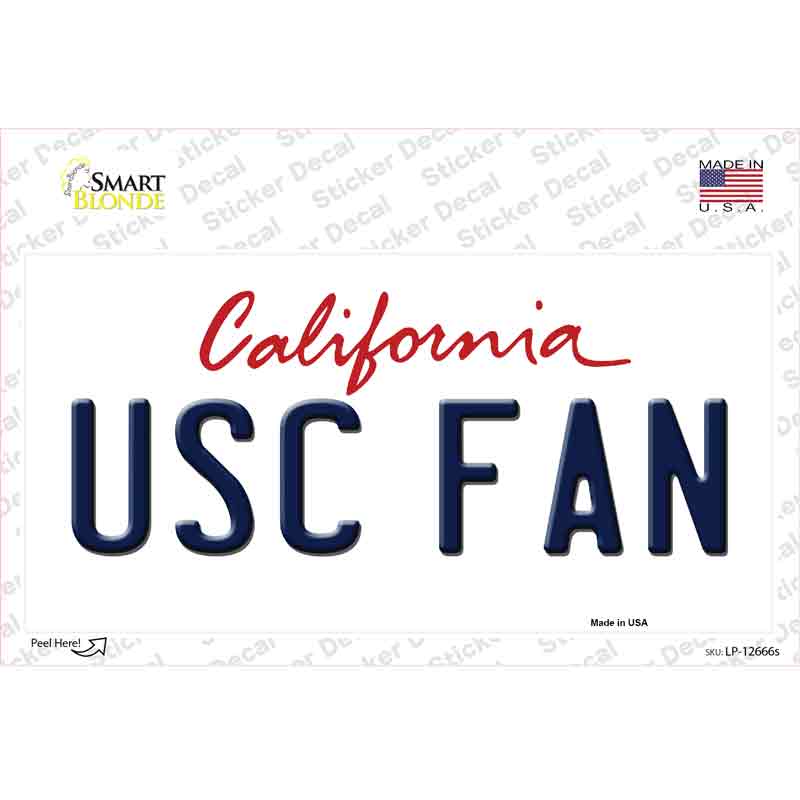 USC Fan Novelty Sticker Decal Small