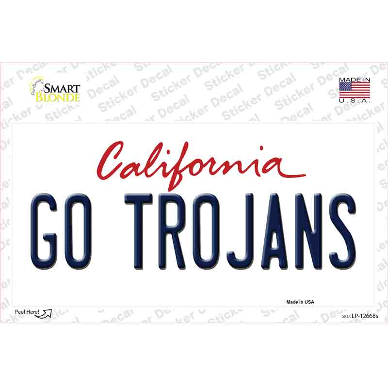 Go Trojans Novelty Sticker Decal Small