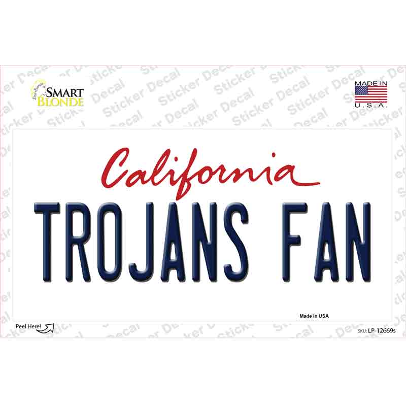 Trojans Fan Novelty Sticker Decal Small