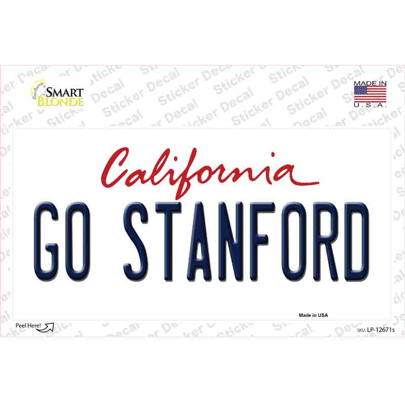 Go Stanford Novelty Sticker Decal Small