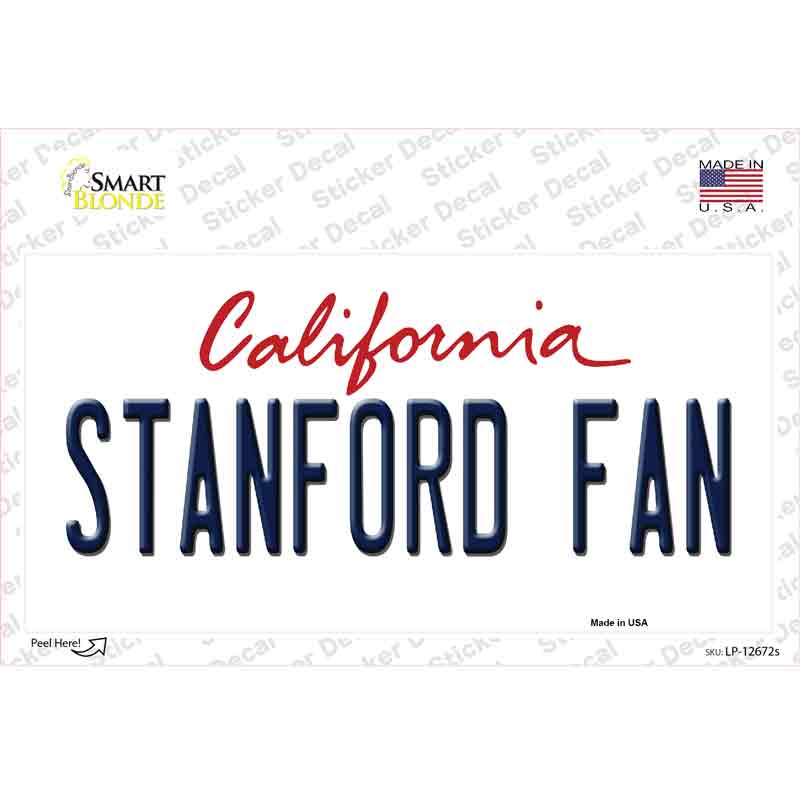 Stanford Fan Novelty Sticker Decal Small