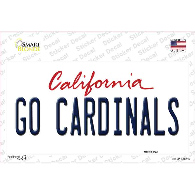 Go Cardinals  Novelty Sticker Decal Small