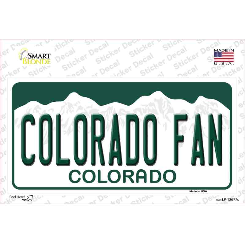 Colorado Fan Novelty Sticker Decal Small