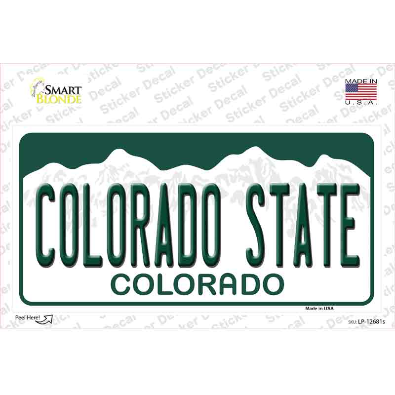 Colorado State Novelty Sticker Decal Small