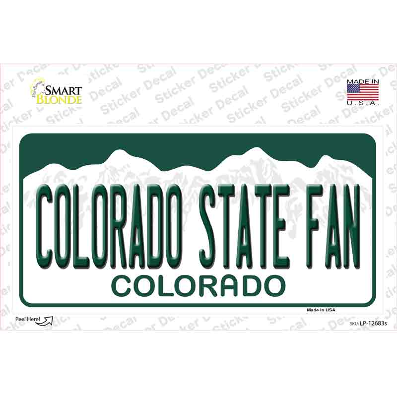 Colorado State Fan Novelty Sticker Decal Small