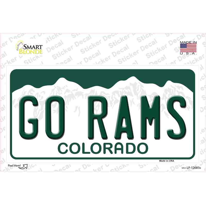 Go Rams Colorado Novelty Sticker Decal Small