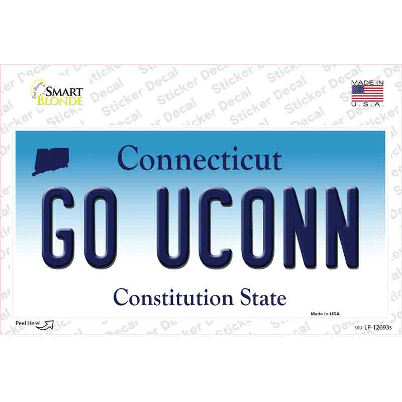 Go UConn Novelty Sticker Decal Small