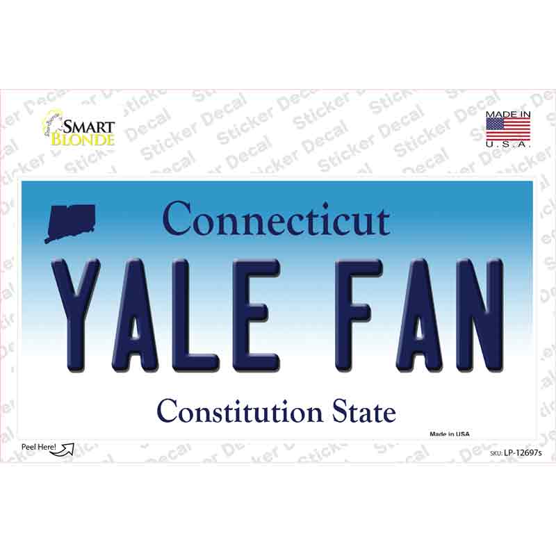 Yale Fan Novelty Sticker Decal Small