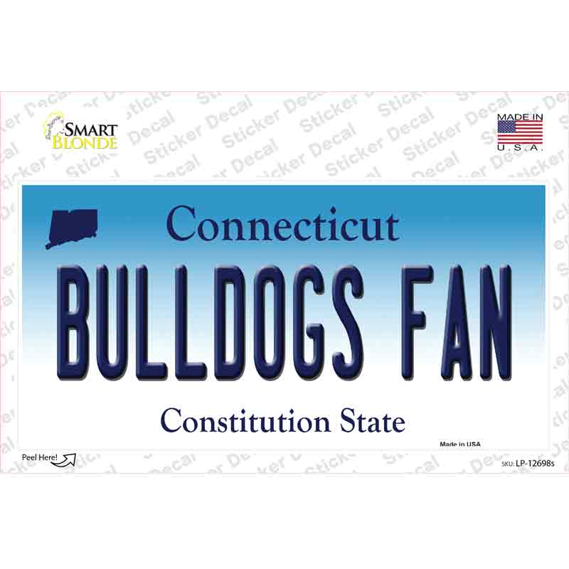 Bulldogs Fan Connecticut Novelty Sticker Decal Small