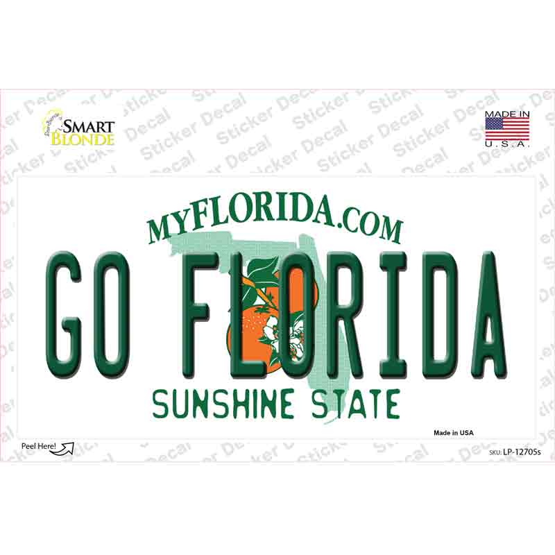 Go Florida Novelty Sticker Decal Small