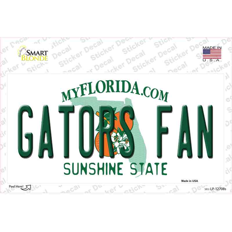 Gators Fan Novelty Sticker Decal Small