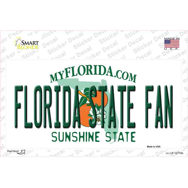 Florida State Fan Novelty Sticker Decal Small