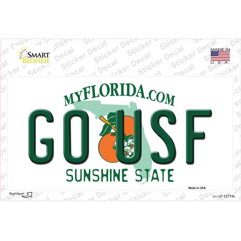 Go USF Novelty Sticker Decal Small