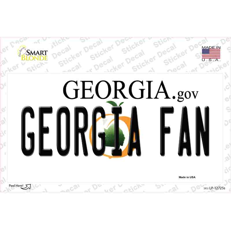 Georgia Fan Novelty Sticker Decal Small