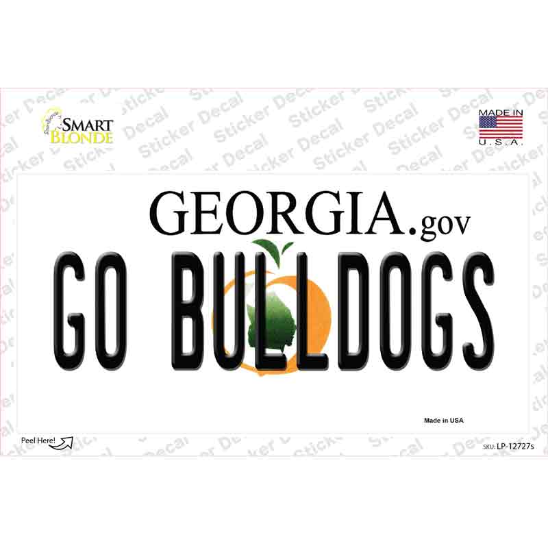 Go Bulldogs Georgia Novelty Sticker Decal Small