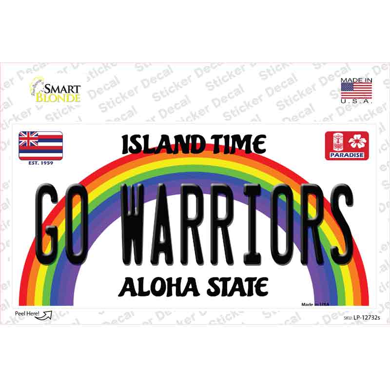 Go Warriors Hawaii Novelty Sticker Decal Small