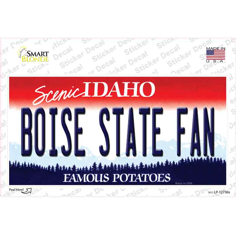 Boise State Fan Novelty Sticker Decal