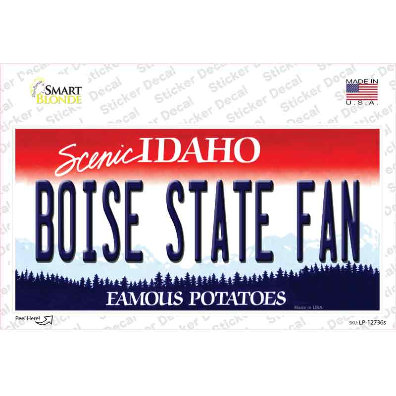 Boise State Fan Novelty Sticker Decal Small