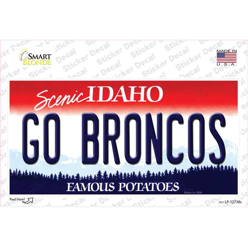 Go Broncos Idaho Novelty Sticker Decal Small