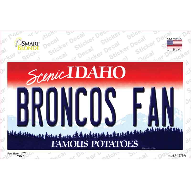 Broncos Fan Novelty Sticker Decal Small