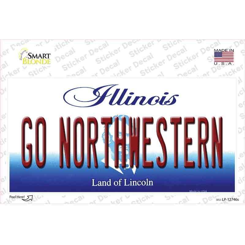 Go Northwestern Novelty Sticker Decal Small