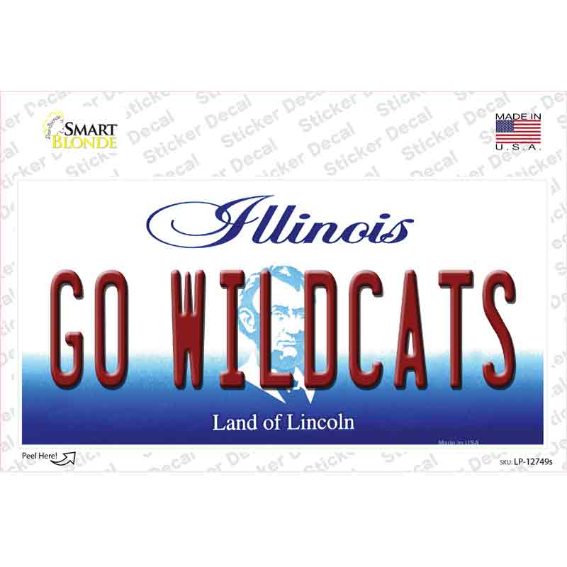 Go Wildcats Illinois Novelty Sticker Decal