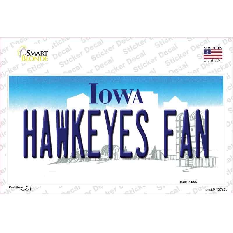 Hawkeys Fan Novelty Sticker Decal Small