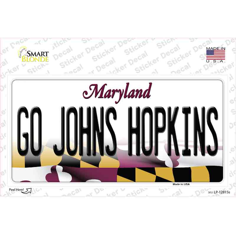 Go Johns Hopkins MD Novelty Sticker Decal Small