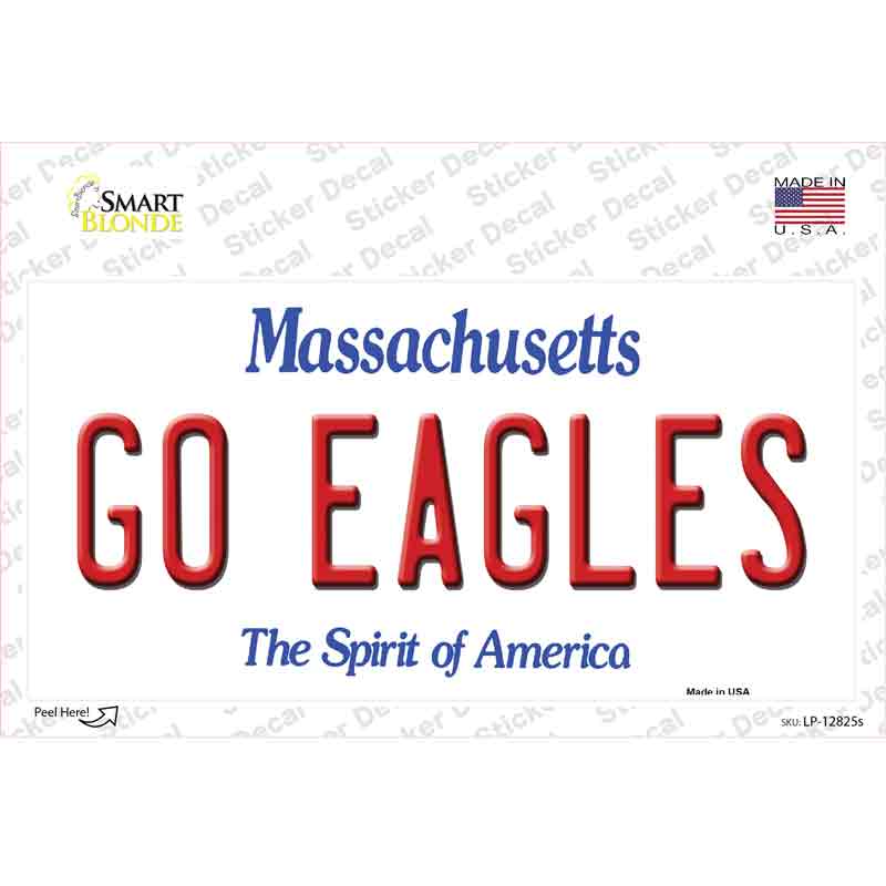 Go Eagles MA Novelty Sticker Decal Small