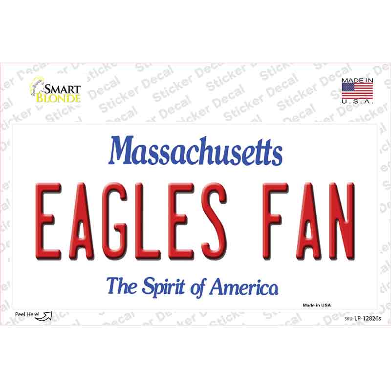 Eagles Fan MA Novelty Sticker Decal Small