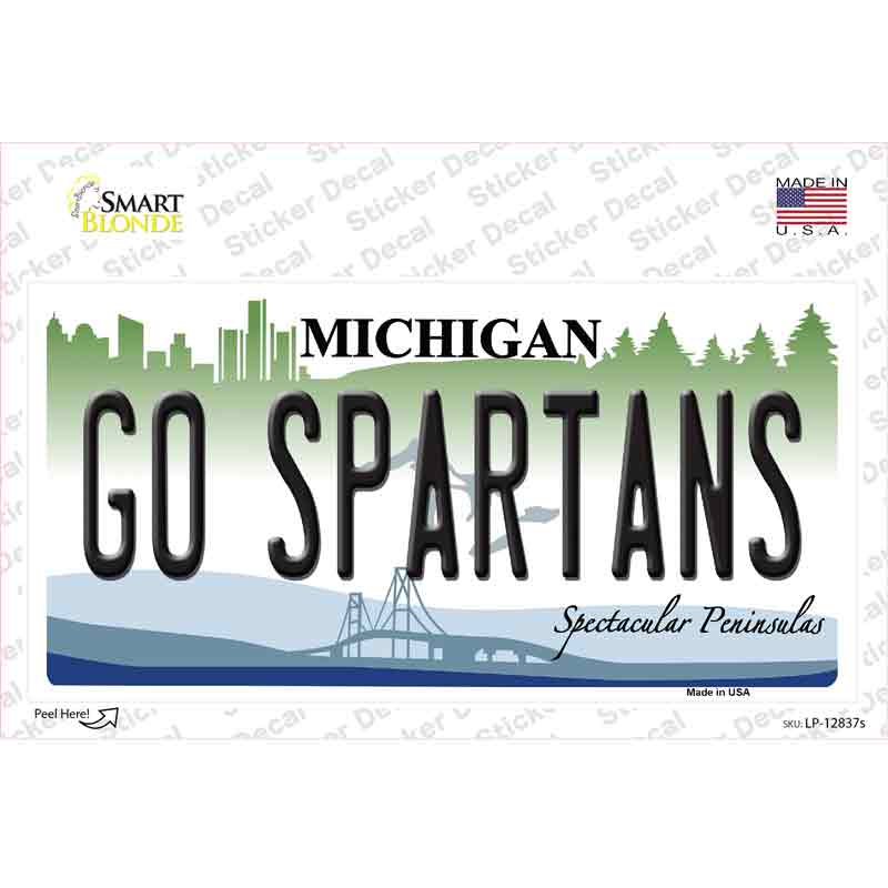 Go Spartans MI Novelty Sticker Decal