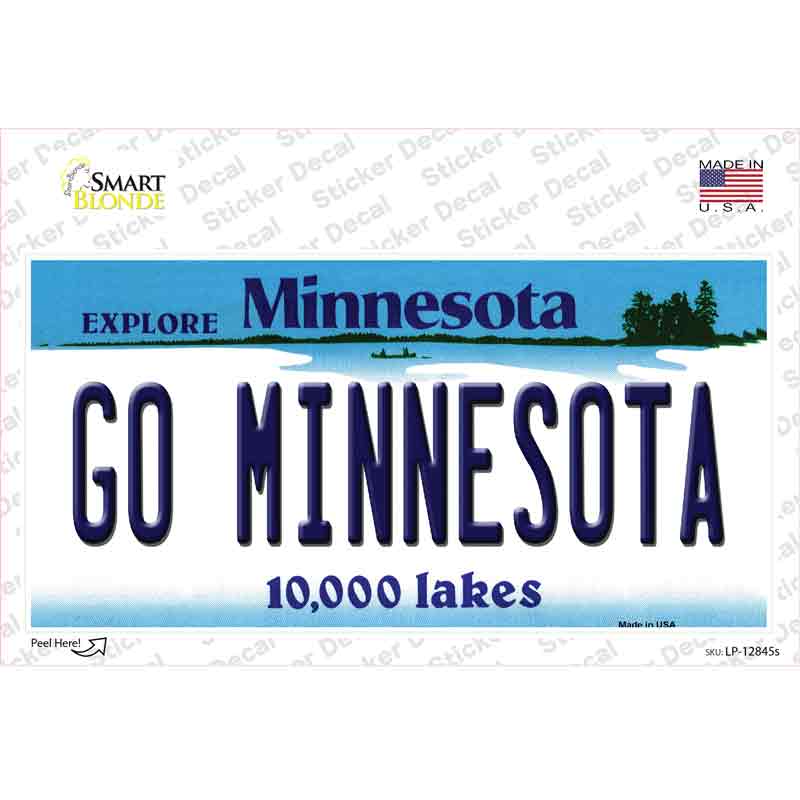 Go Minnesota MN Novelty Sticker Decal Small