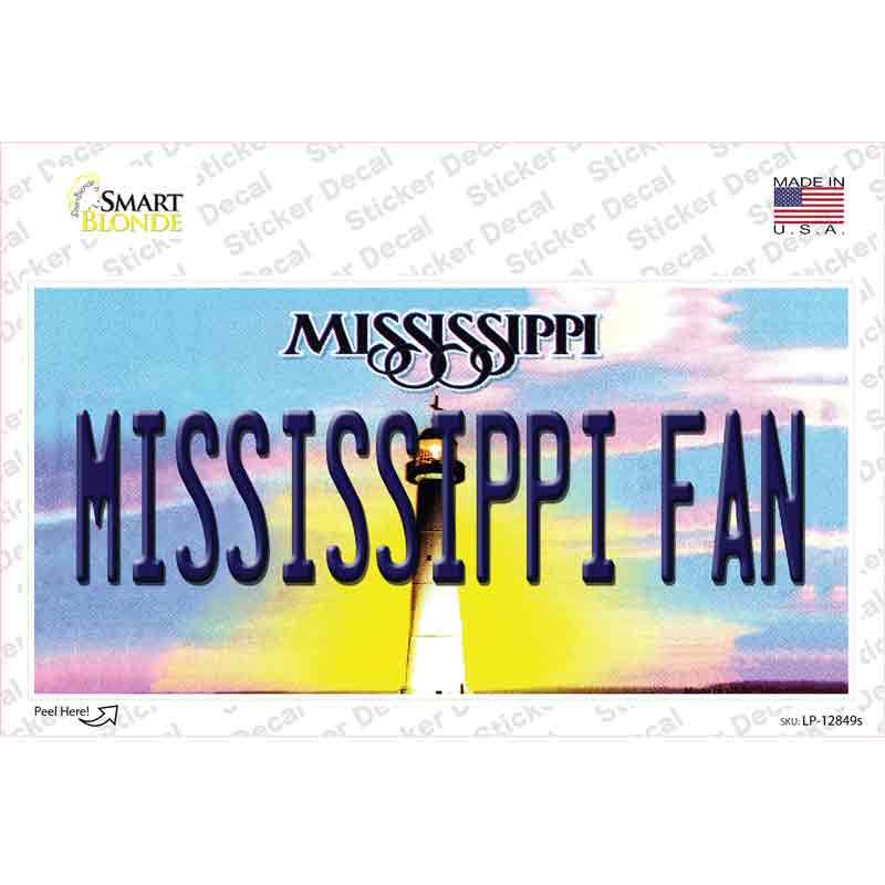 Mississippi Fan MS Novelty Sticker Decal Small