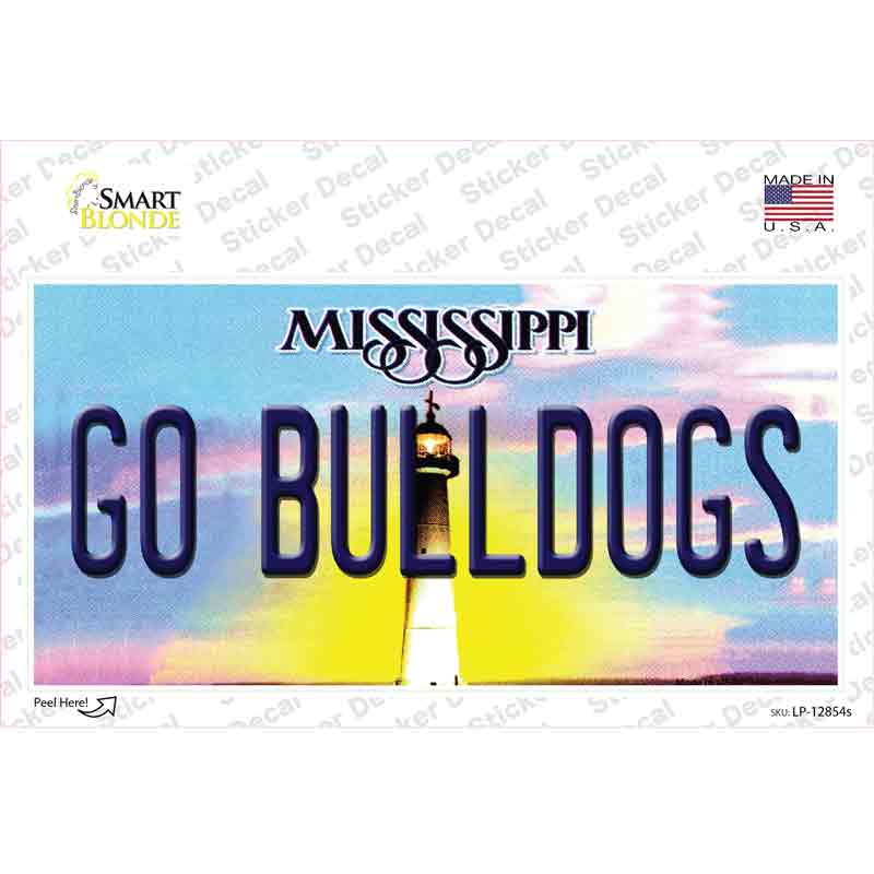 Go Bulldogs Mississippi MS Novelty Sticker Decal Small