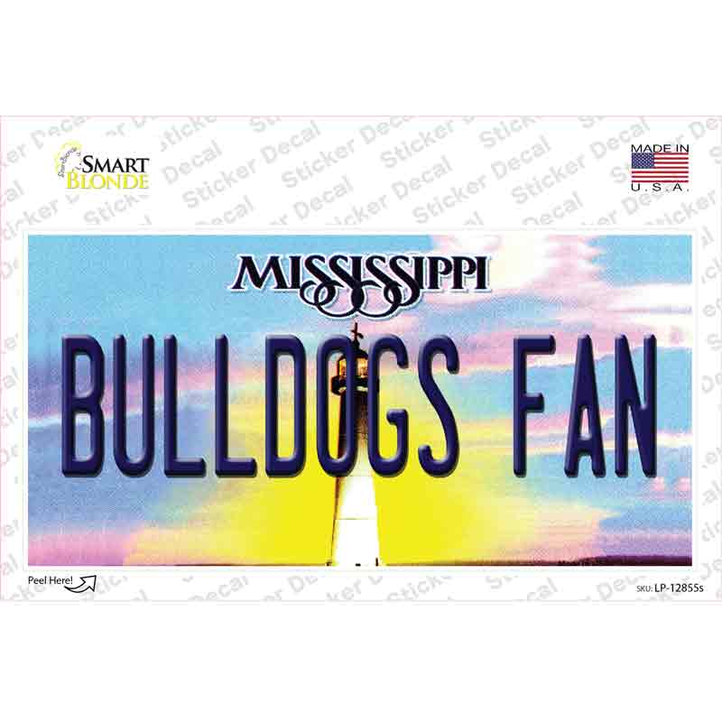 Bulldogs Fan Mississippi MS Novelty Sticker Decal Small