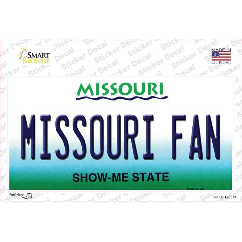 Missouri Fan MO Novelty Sticker Decal Small