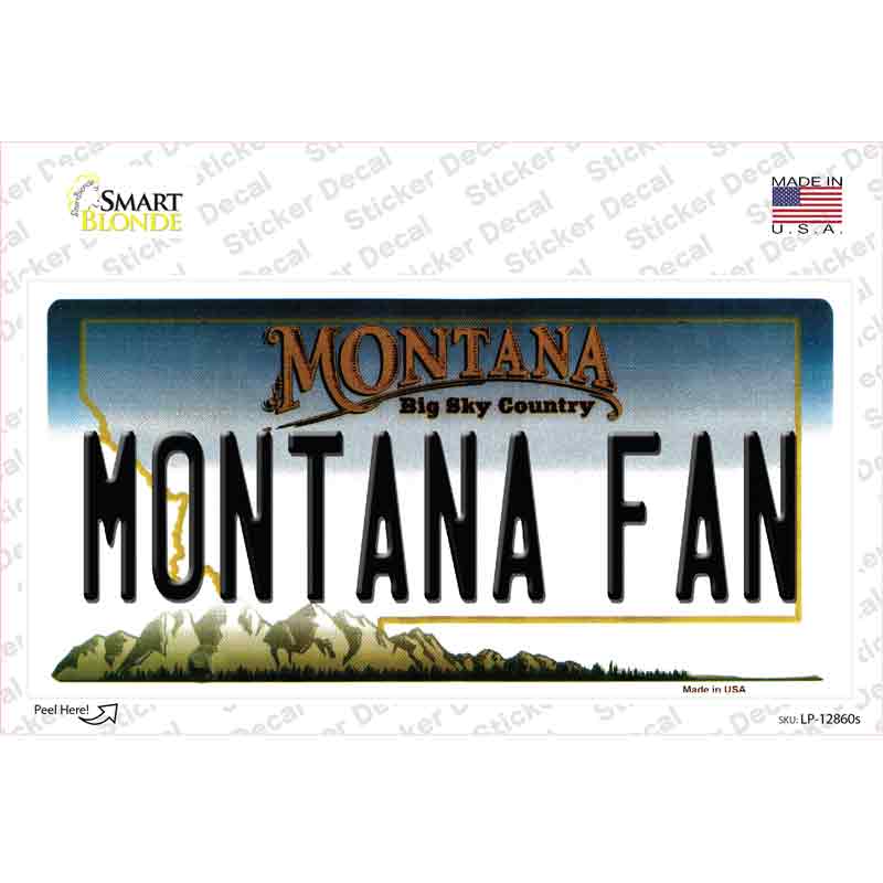 Montana Fan MT Novelty Sticker Decal Small